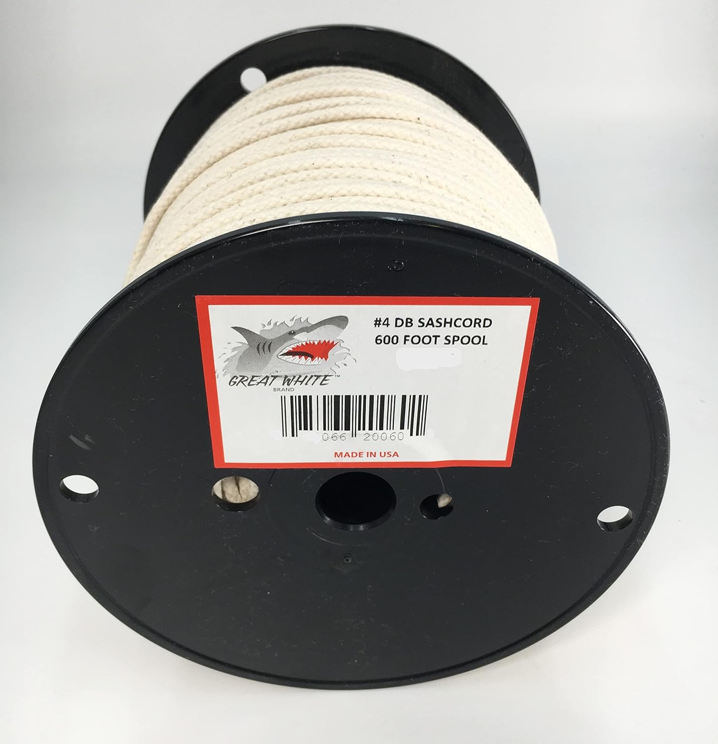 White Unglazed Trickline 600 ft. x 1/8” Natural Cotton Cover w/Polyester Core for Strength, Theatrical Cable & Wire Tie Stage HVY Duty Rigging Multipurpose Utility #4, Great White Brand Made in USA