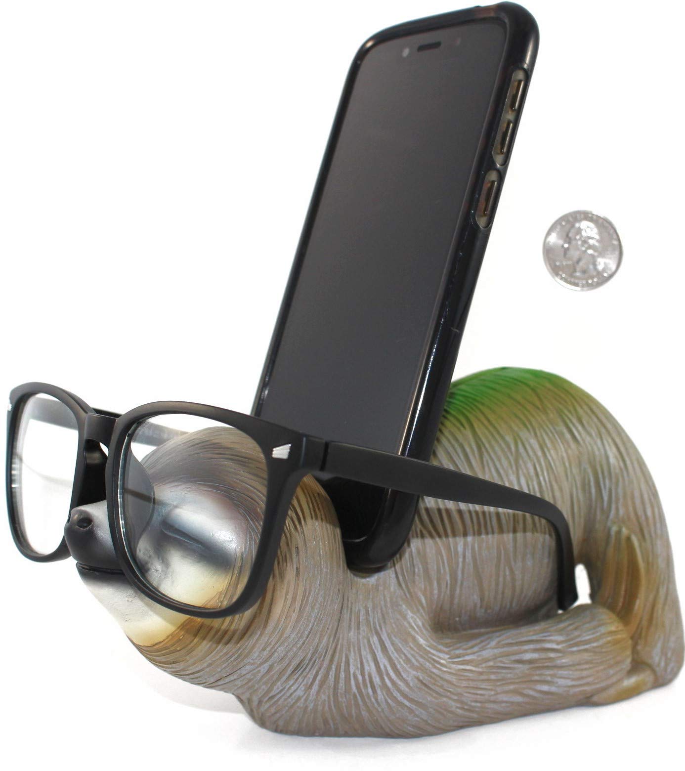 Peaceful Sloth Multi-Functional Desktop Organizer | Cell Phone Stand | Tablet Stand | Eyeglass Holder | Sunglass Holder | Piggy Bank | Desk Pet