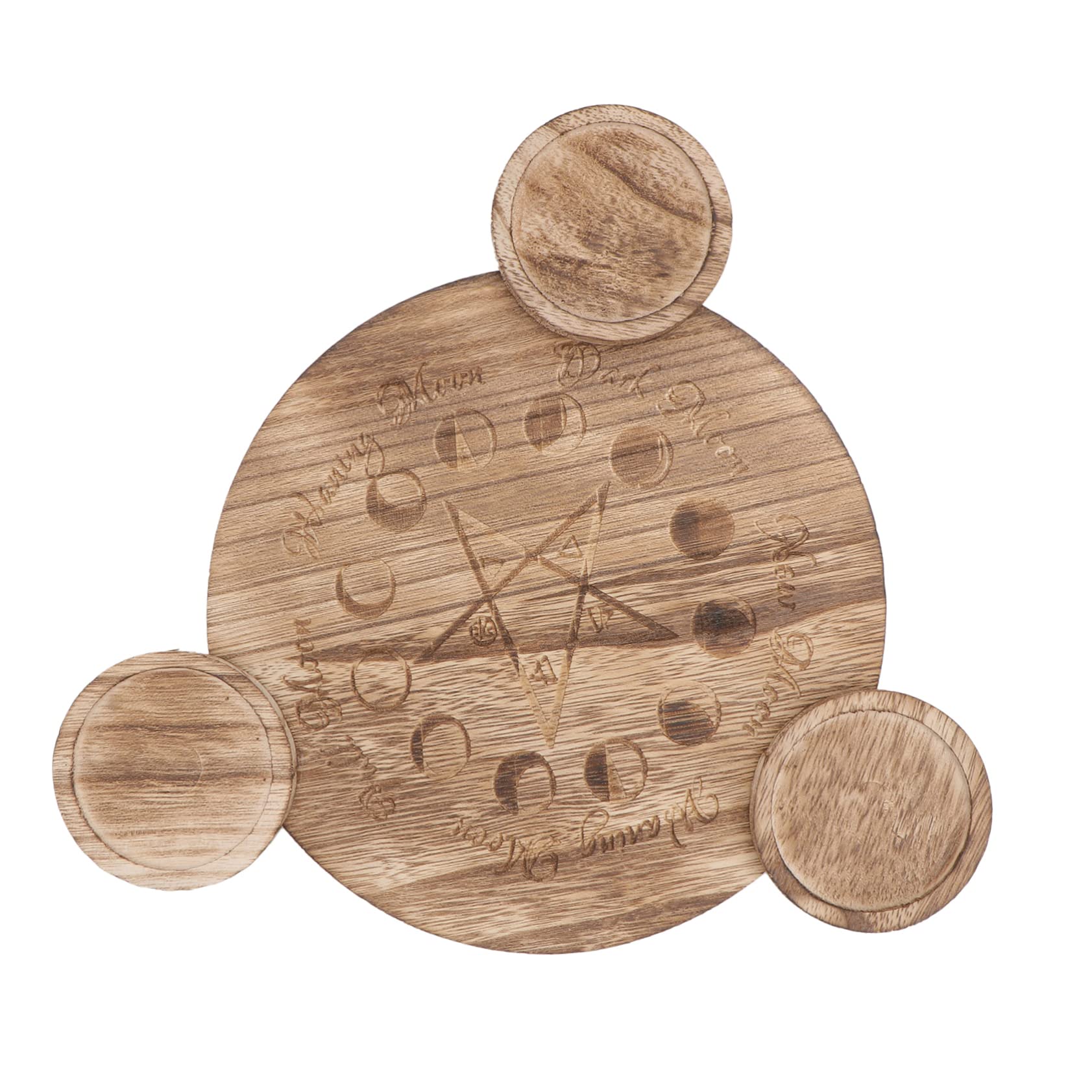 ABOOFAN3 Pcs Candlestick Tarot Decoration Religion Ritual Supplies Rustic Wedding Decorations Tabletop Decor Wedding Items Tray Decorations Candle Sconces Wooden Candle Holder