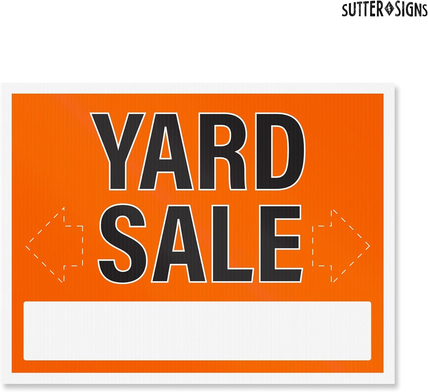Large Yard Sale Signs with Stakes (3-Pack) | 17" x 13" Weatherproof Corrugated Plastic Garage Sale Sign Kit with Arrows | Heavy-Duty Metal H-Frames Included | High Visibility Blank Directional Boards