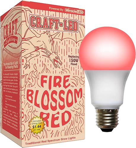 Craft - Bombilla LED de espectro rojo con flor de fuego, reemplazo de 150 W