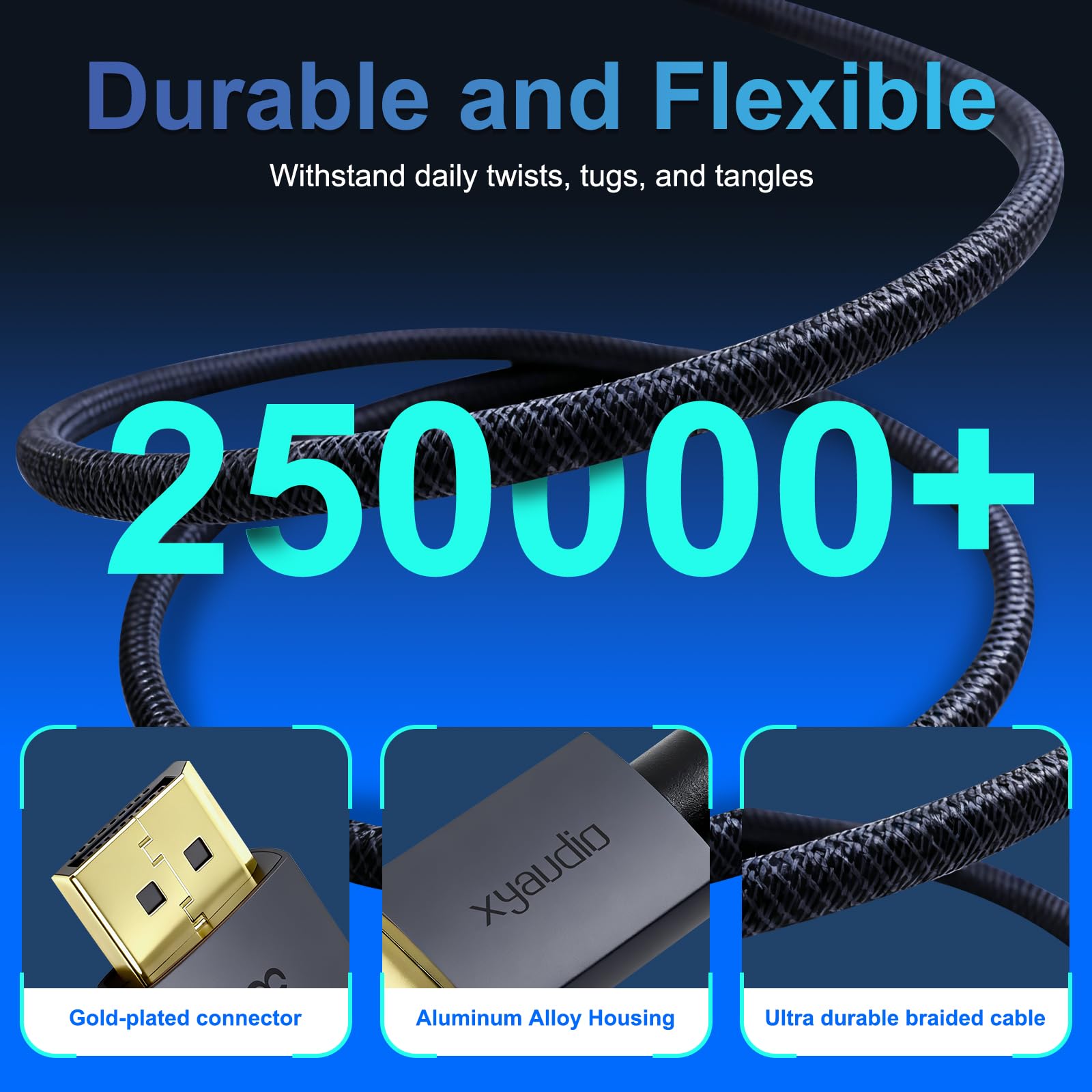 DP 1.4 Display Port Cable 15 ft/1 Pack, supporto 8K @ 60Hz, 4K @ 240Hz, 32.4Gbps per HDTV, display, monitor, grafica, PC