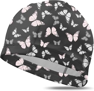 Fabric Swim Cap Elastic Breathable Cloth Swimming Cap Fit Short Hair Men Women Girls One Size Hat