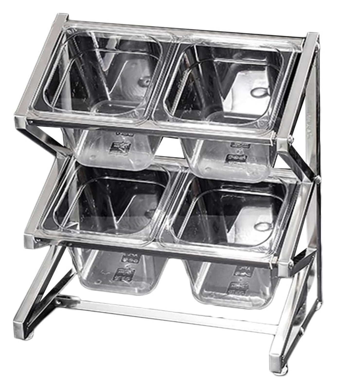 Pizza-Tnizer, 2-reihig, transparent, mit Löffel und Deckel, Arbeitsplatte zum Würzen – perfekt für Hobbyköche und Pizza-Liebhaber (Silber, 64,5 x 22,6 x 43,2 cm)
