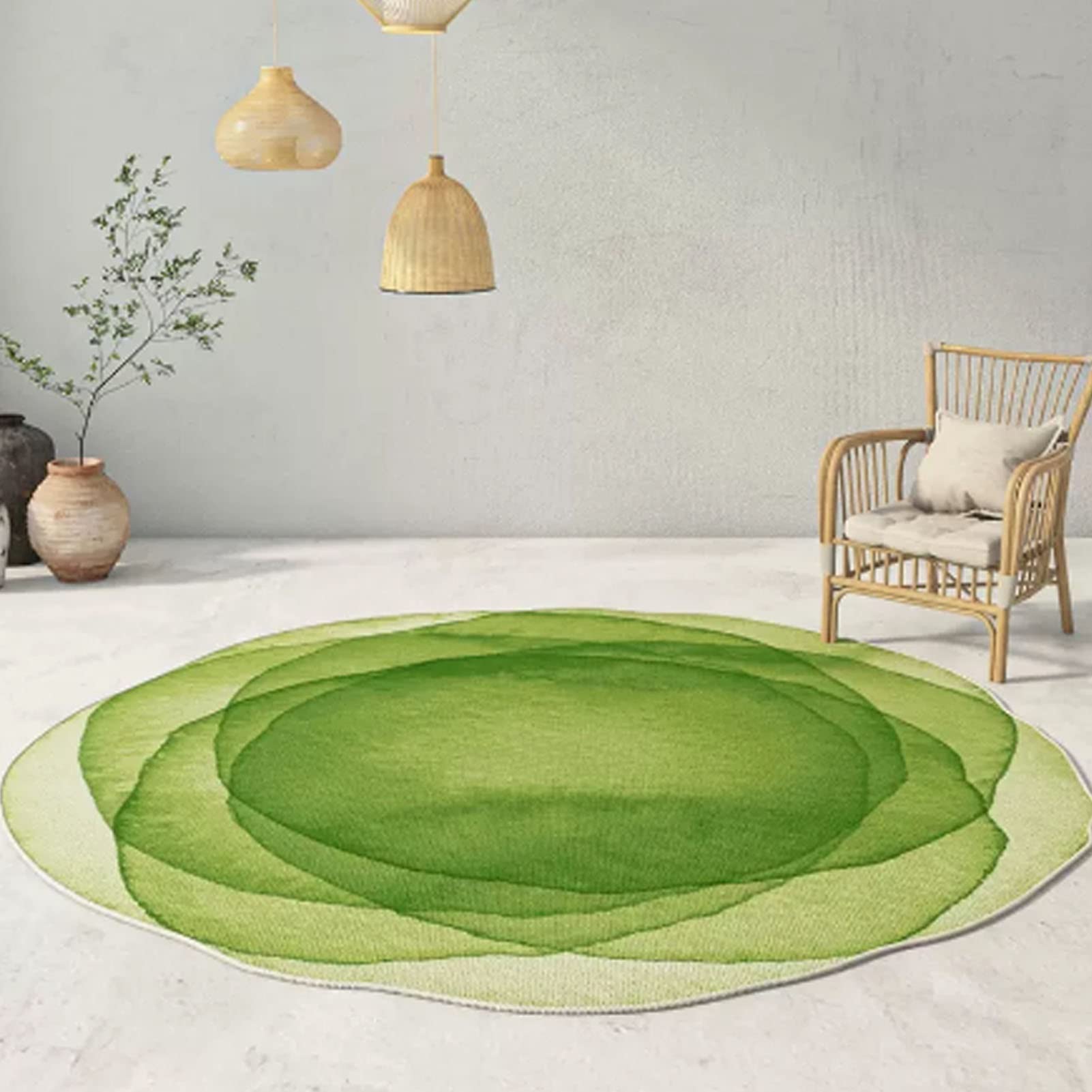 Tapis de sol rond personnalisable résistant à la lumière et doux de chevet