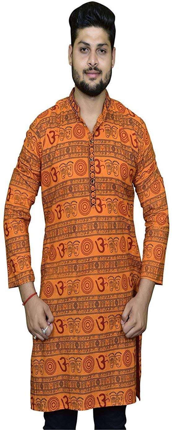himashu handlooms Men's Cotton Long Kurta (Multi-Coloured)-picture-56