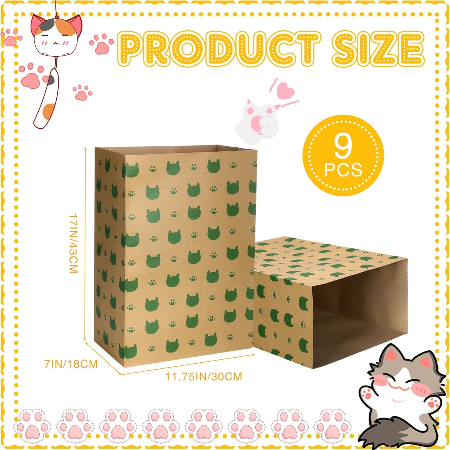 Feifeiya 20 Count Cat Paper Bags Cat Toys Hideout for Cats & Kittens, Fun & Engaging Play Tunnel Toy Bag Collapsible Tunnel Pet Paper House, Brown