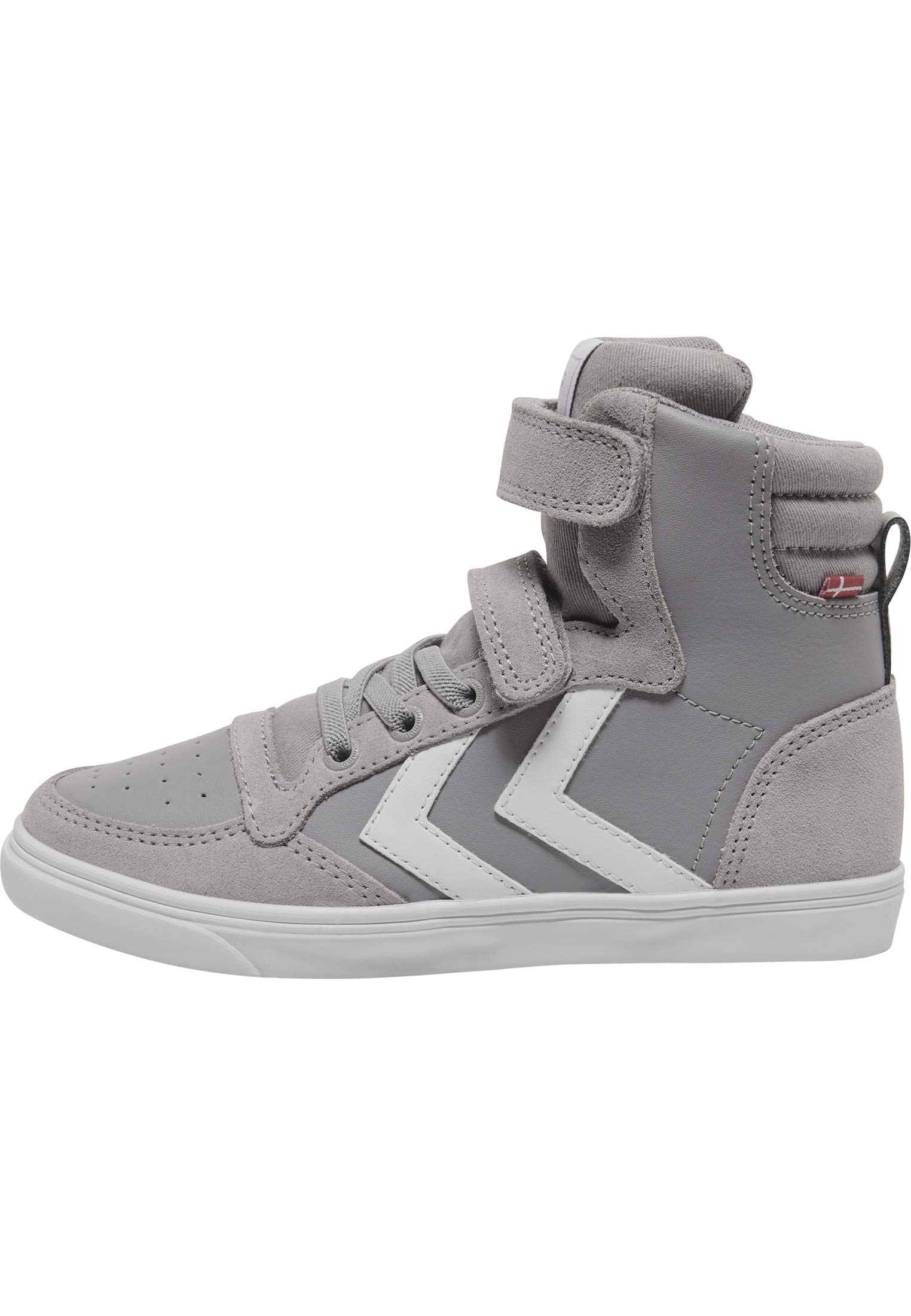 hummel Kids Slimmer Stadil Leather High Sneaker, Grey, Size 36