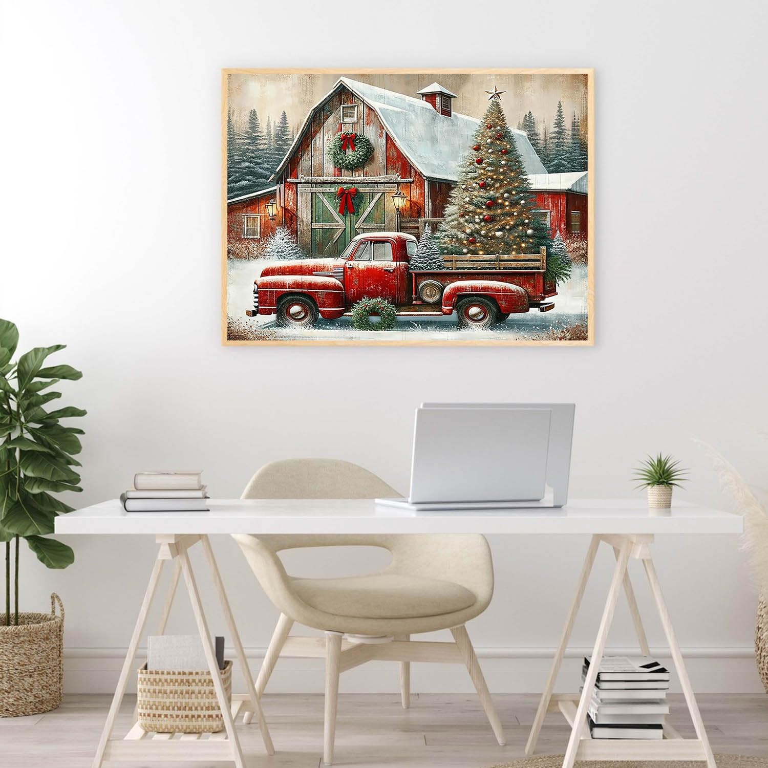 Truck Stamped Cross Stitch Kits for Adults,Beginner Cross-stitch Kits