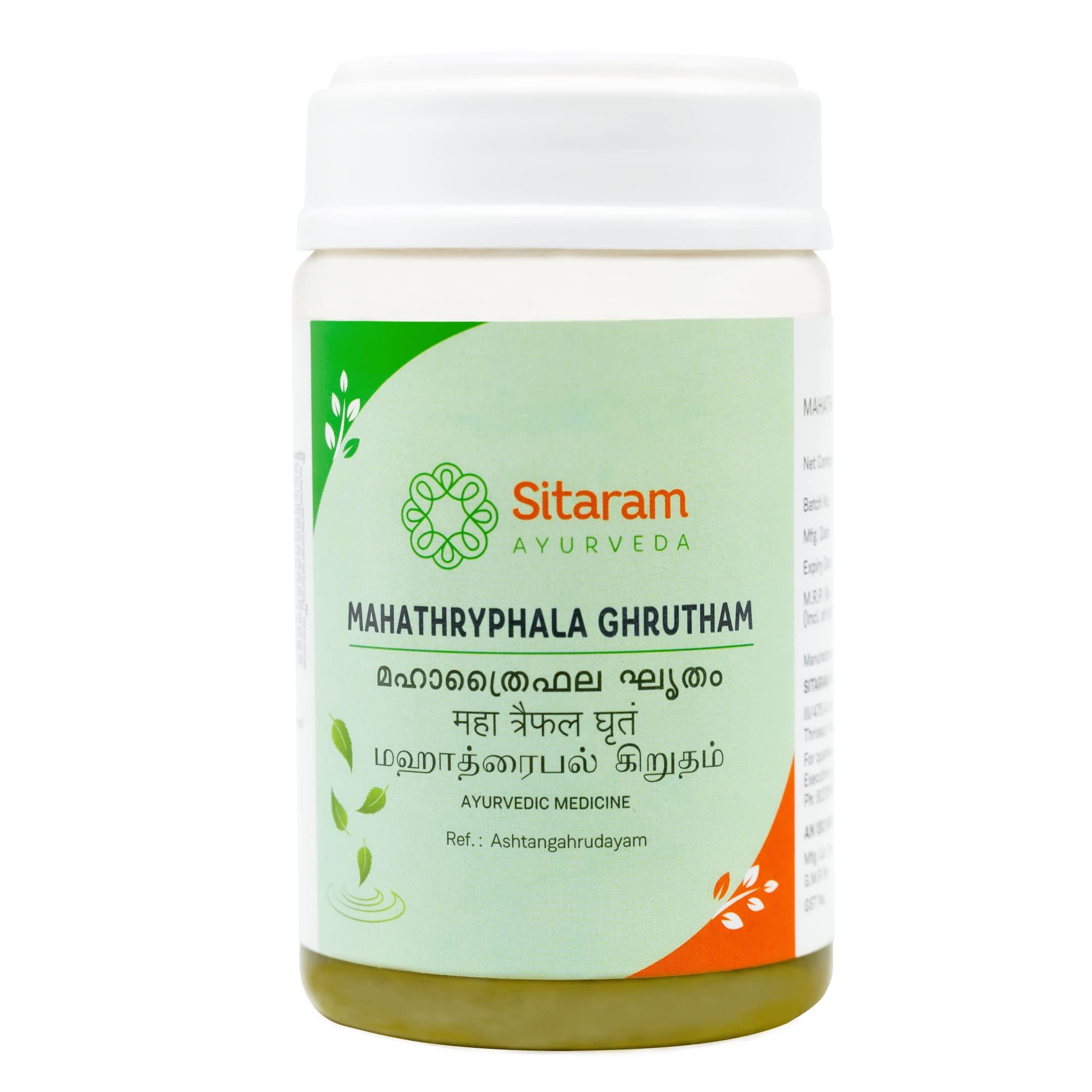 Sitaram Ayurveda Mahathryphala Ghrutham For Healthy Eyes 150 gms | Kerala Ayurvedic Maha Triphala Ghritam | Maha Triphala Ghrit | Maha Triphala Ghrita (B09XK9XLG7) Amazon Price History, Amazon Price Tracker