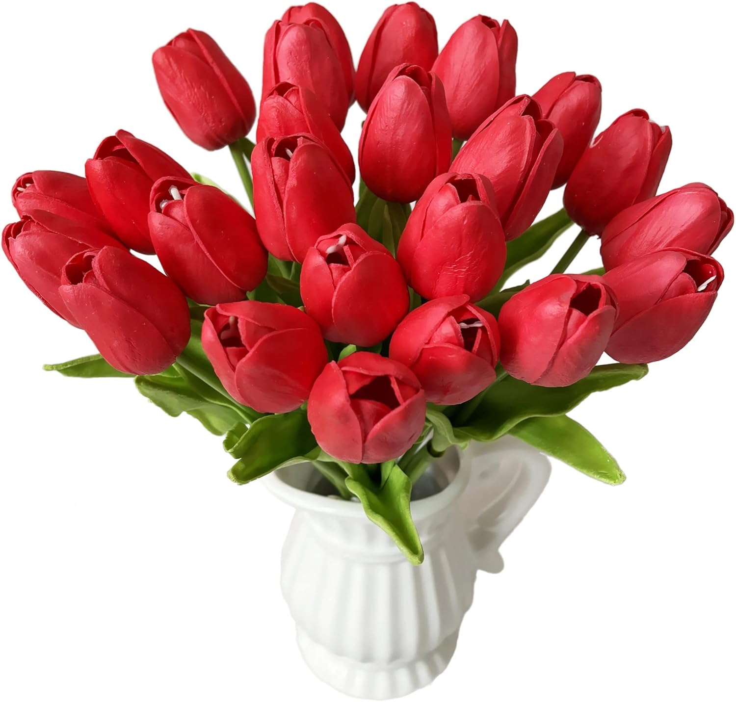 UKELER 24 Pcs Fragrant Red Flowers 13.5" Tall Artificial