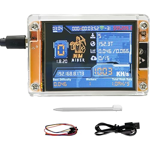 Crypto Lucky Bitcoin Miner,One Shot BTC Solo Lottery Miner with Mini 2.8in Smart Display,1010KH/s Hashrate,Quiet and Easy to Set up,DIY Crypto Mining & Education