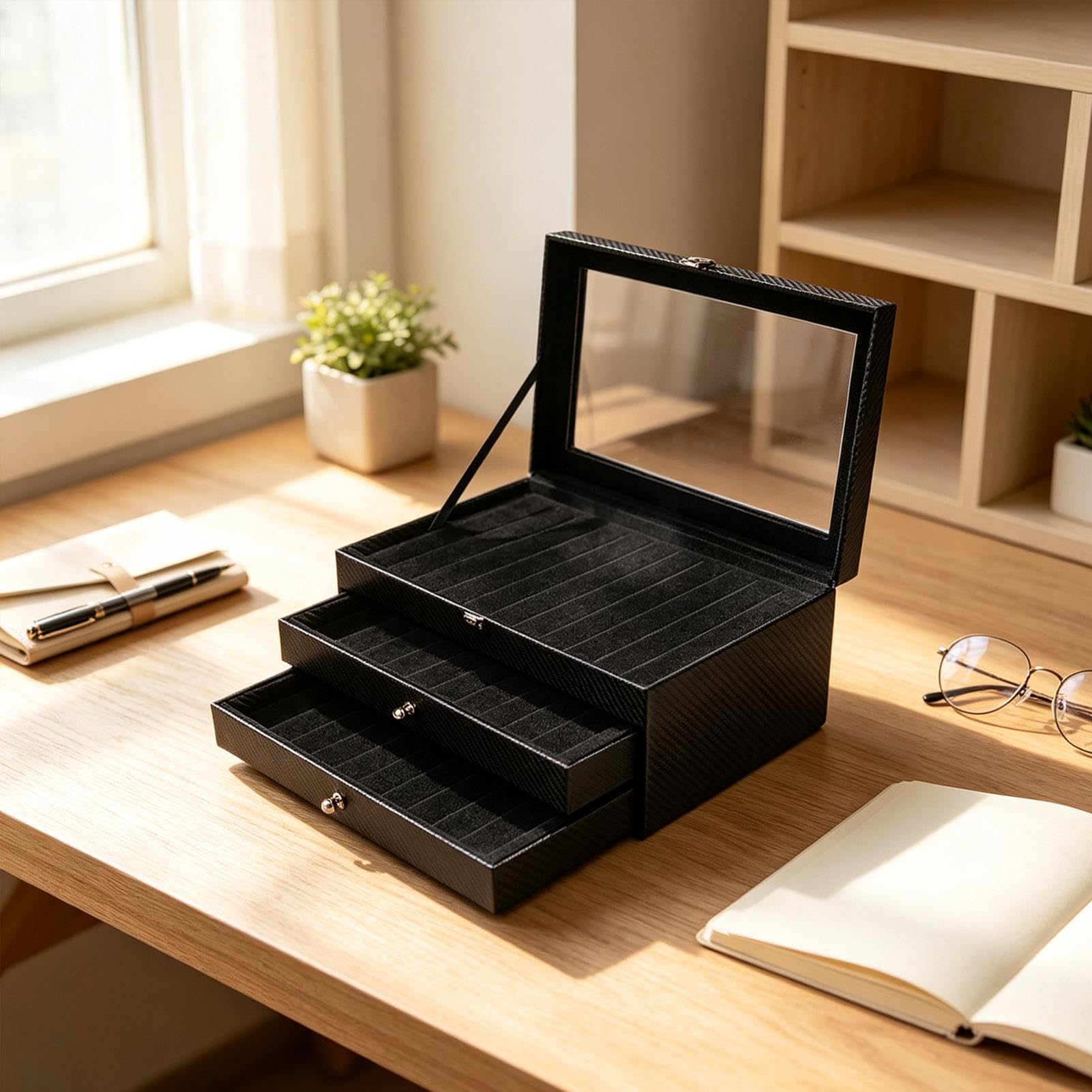 Portapenne Scatola Espositiva Moderna Decorativa a 3 Ripiani e 36 Scomparti | Organizer Per Penne, Matite E Pennarelli Per Casa Ufficio Scuola Compleanno Feste Insegnante Studenti Bambini