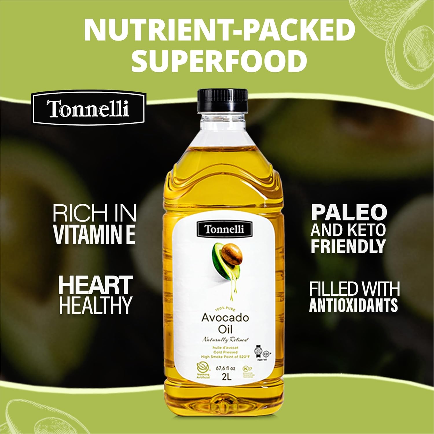 Tonelli Pure Avocado Oil (2 L, 67.6, Ounce)