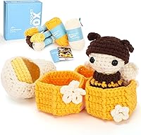 Vista 16 de Kit de ganchillo para principiantes: kit de ganchillo de vaca Highland, incluye hilo suave fácil de tejer, tutorial en video paso a paso, gancho