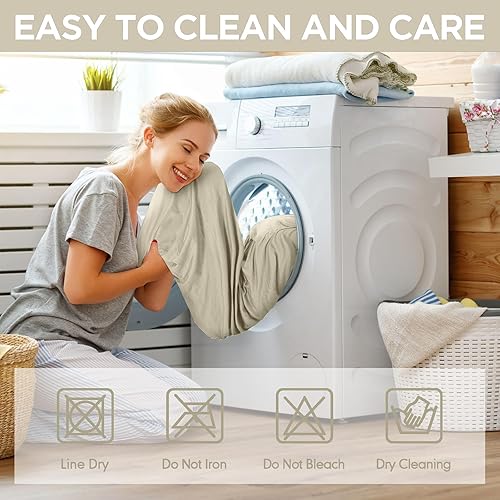 Miniatura 6 de Peryiter Juego de 3 fundas para muebles de sofá, sofá biplaza, sillón, sillón, ajuste elástico, sin arrugas, protector de muebles (beige, elastano