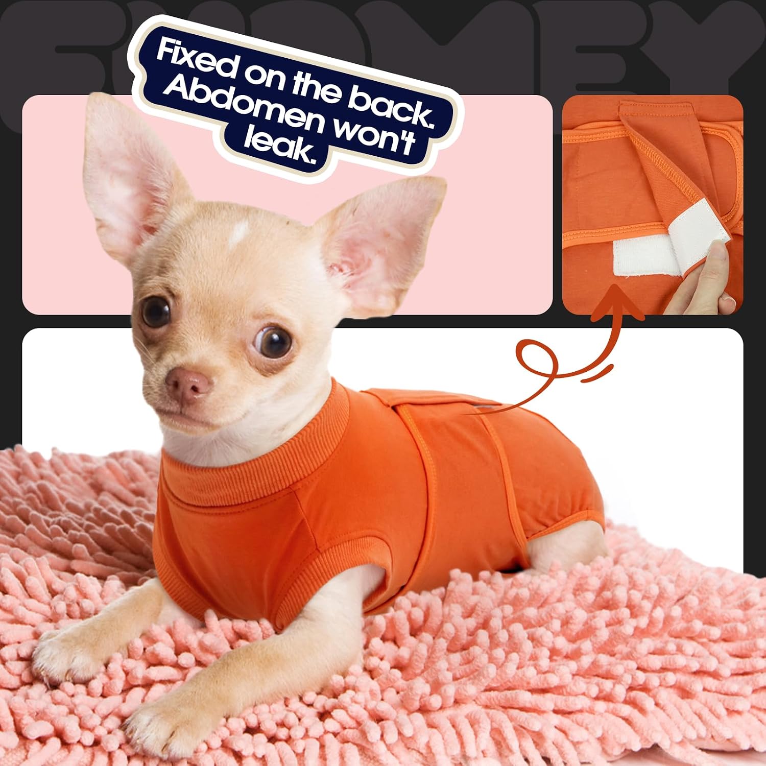 FUAMEY Dog Recovery Suit Male,Dogs Surgery Neuter Suits Puppy Spay Shirts for Female Protect Dog's Skin Anti Licking Abdominal Wounds Doggie Onesie Pet Bodysuit Alternative to Cone Orange XS