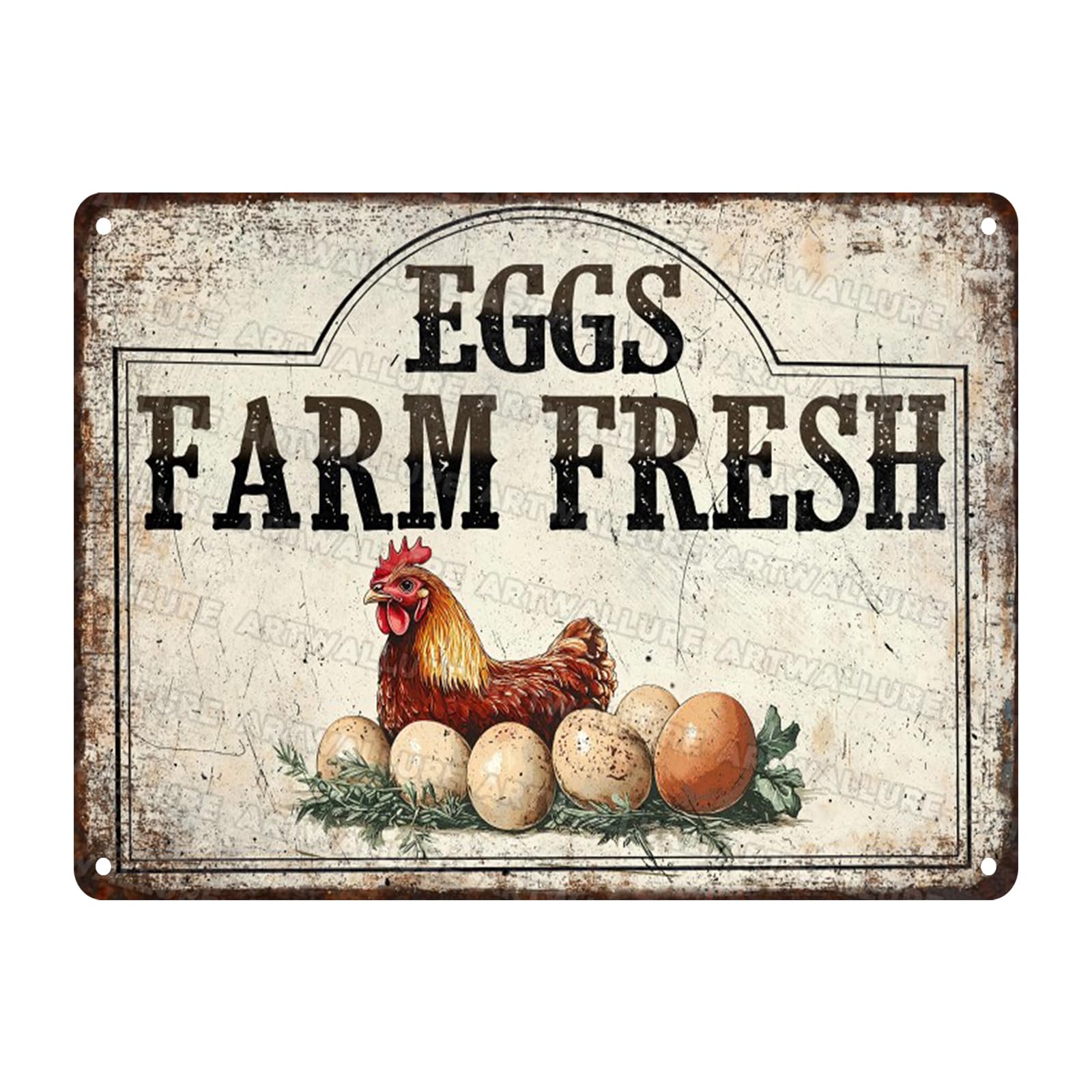 Chicken Metal Tin Sign Chicken Farm Fresh Butt Nuggets Funny Tin Sign for Home Farm Coop Farmhouse Kicthen Garden Decor 12x16inch