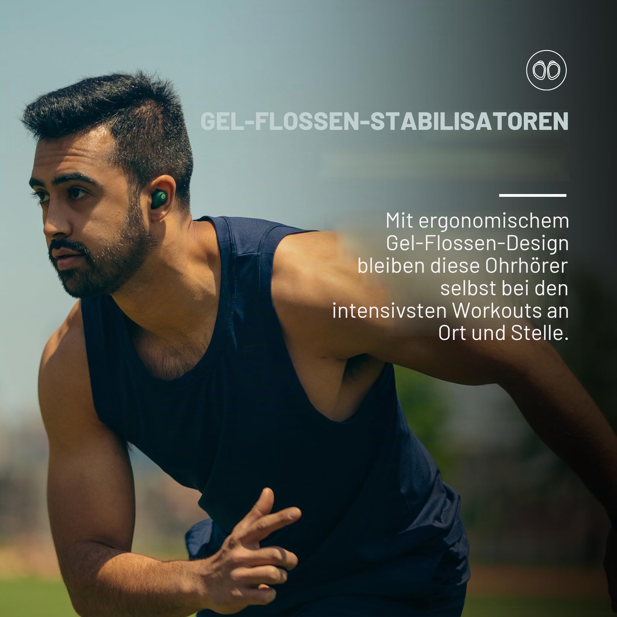 Raycon Fitness True Wireless Bluetooth-Ohrhörer mit eingebautem Mikrofon 54 Stunden Akku IPX 7 wasserdicht und Ladebox mit Talk, Text und Play Bluetooth 5.2 Portable Sport (Blau)