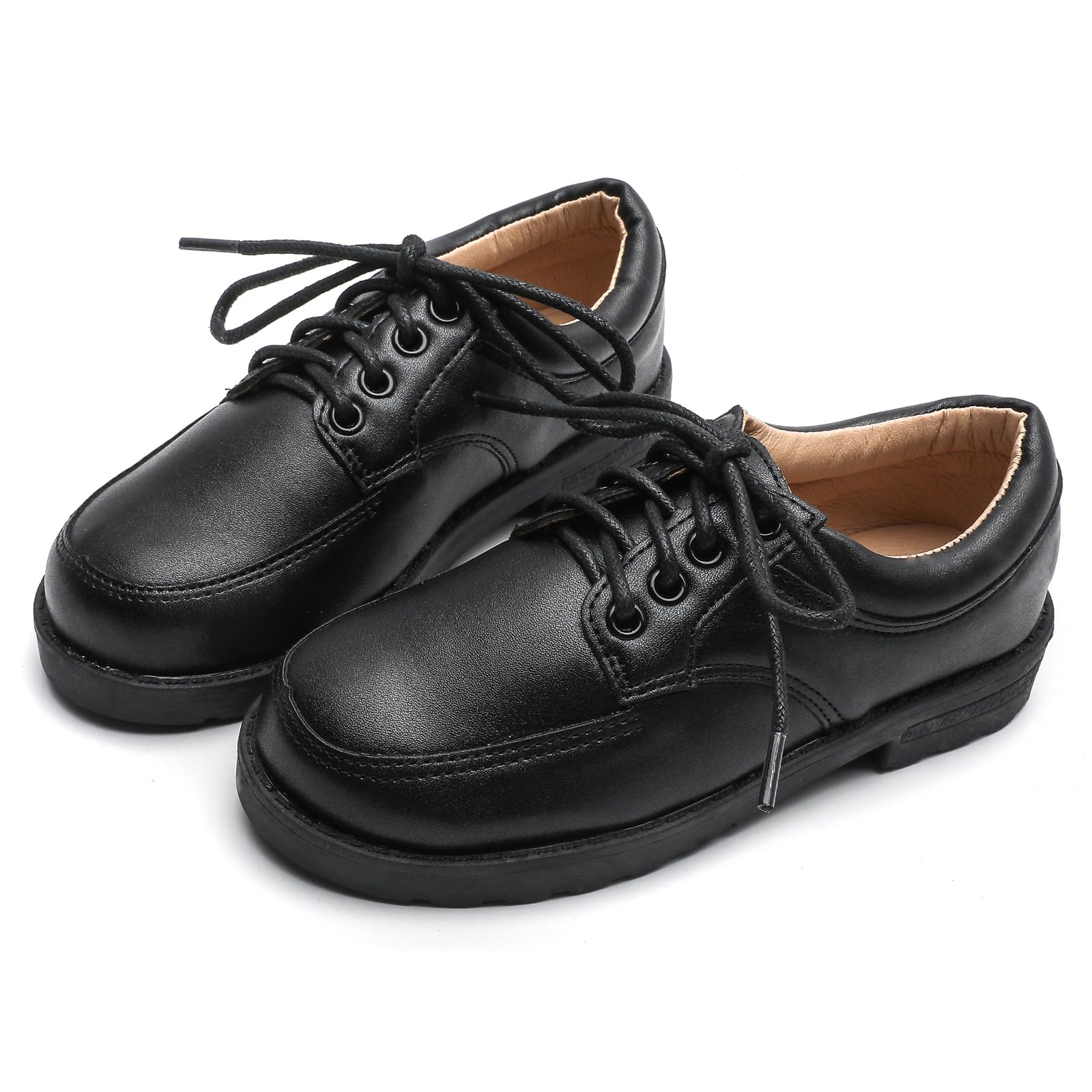 WUIWUIYU Garçons Chaussures habillées à Lacets Derby Chaussures de Bal de Mariage Formelles