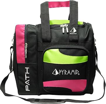 Pyramid Path Deluxe Single Tote Bowling Bag with Large Separate Compartment for Bowling Shoes Up To US Mens Size 15 or Accessories - Holds One Bowling Ball