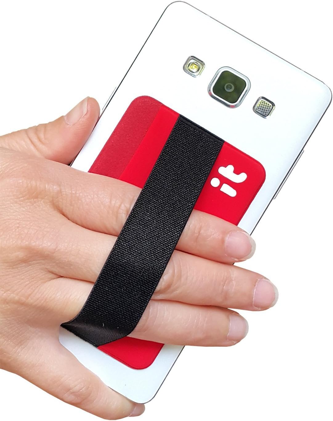Phone Grip / Grip go Cell Phone Holder / Card Holder / Cell Phone Case Wallet / Stick On Wallet / Grip for Phone (Red)