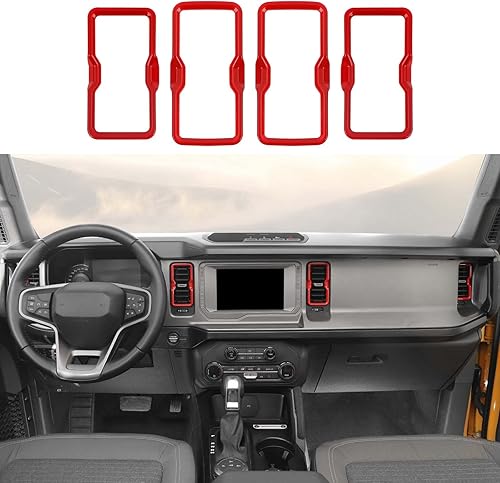 HTHE Cubierta de anillo lateral para consola central Ford Bronco compatible con Ford Bronco 24 puertas 2021 + (ABS, 4 unidades, naranja) HTHE Cubierta de anillo lateral para consola central Ford Bronco compatible con Ford Bronco 24 puertas 2021 + (ABS, 4 unidades, naranja)