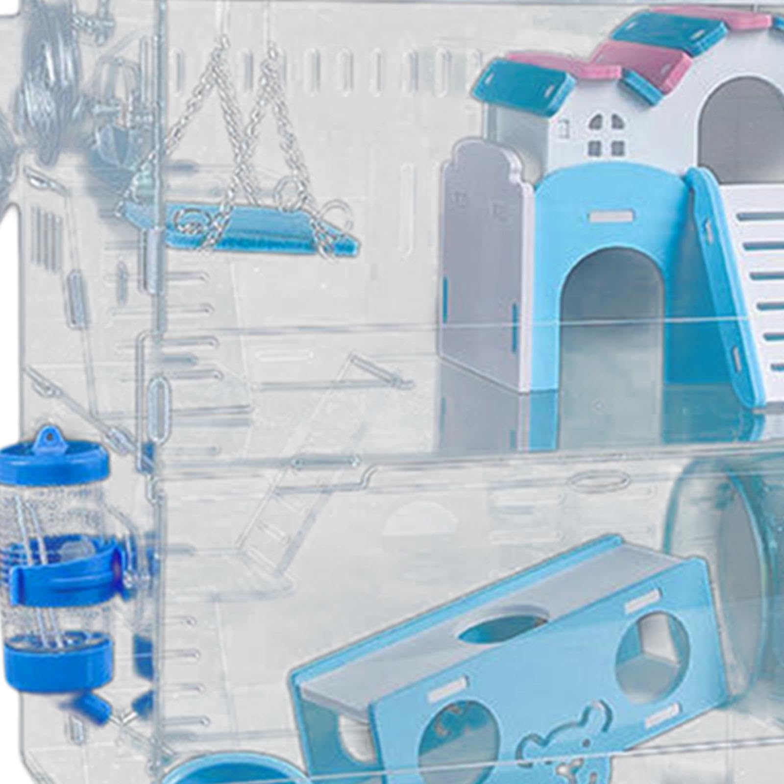 Hamster Cage Gerbil House Multifunción con Accesorios Caza de Animales Pequeños Fáciles Y Limpios para Ratones Hamsters Enanos Enanos Pequeños