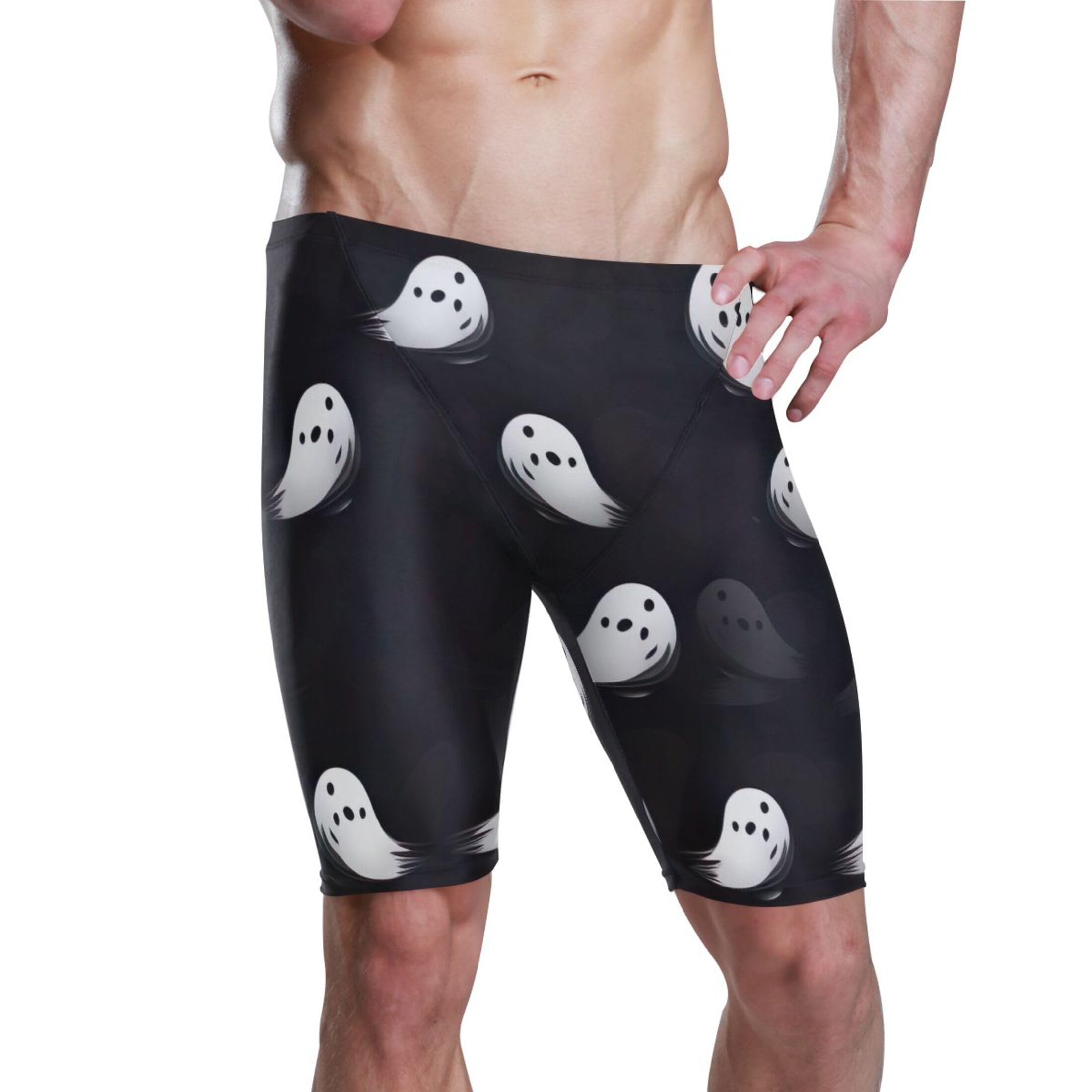 Halloween Ghost Men's Swim Jammers Racing & Training Swimsuit Fast, Flexible,Comfortable XXXL B0402035