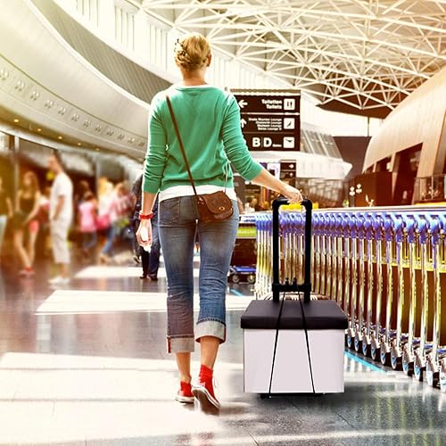 Miniatura 6 de KINJOEK Camión de mano plegable de 55.1 lbs y 55 libras, carrito utilitario de construcción sólida para equipaje con 2 ruedas de gran tamaño, cordón