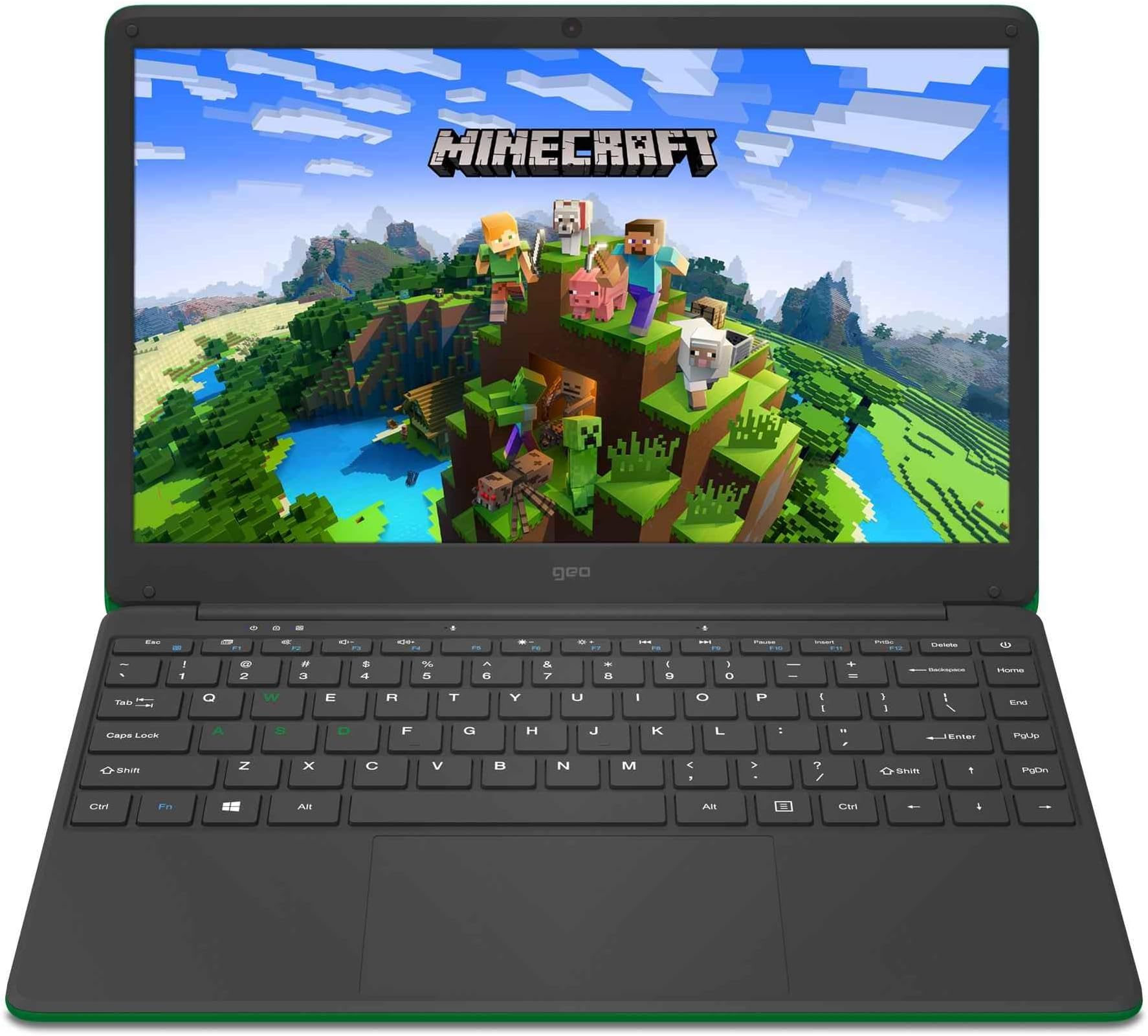 GeoBook 140 Minecraft Edition 14-inch Laptop Windows 10 Intel Celeron Dual Core 4GB RAM - Includes Minecraft - Green