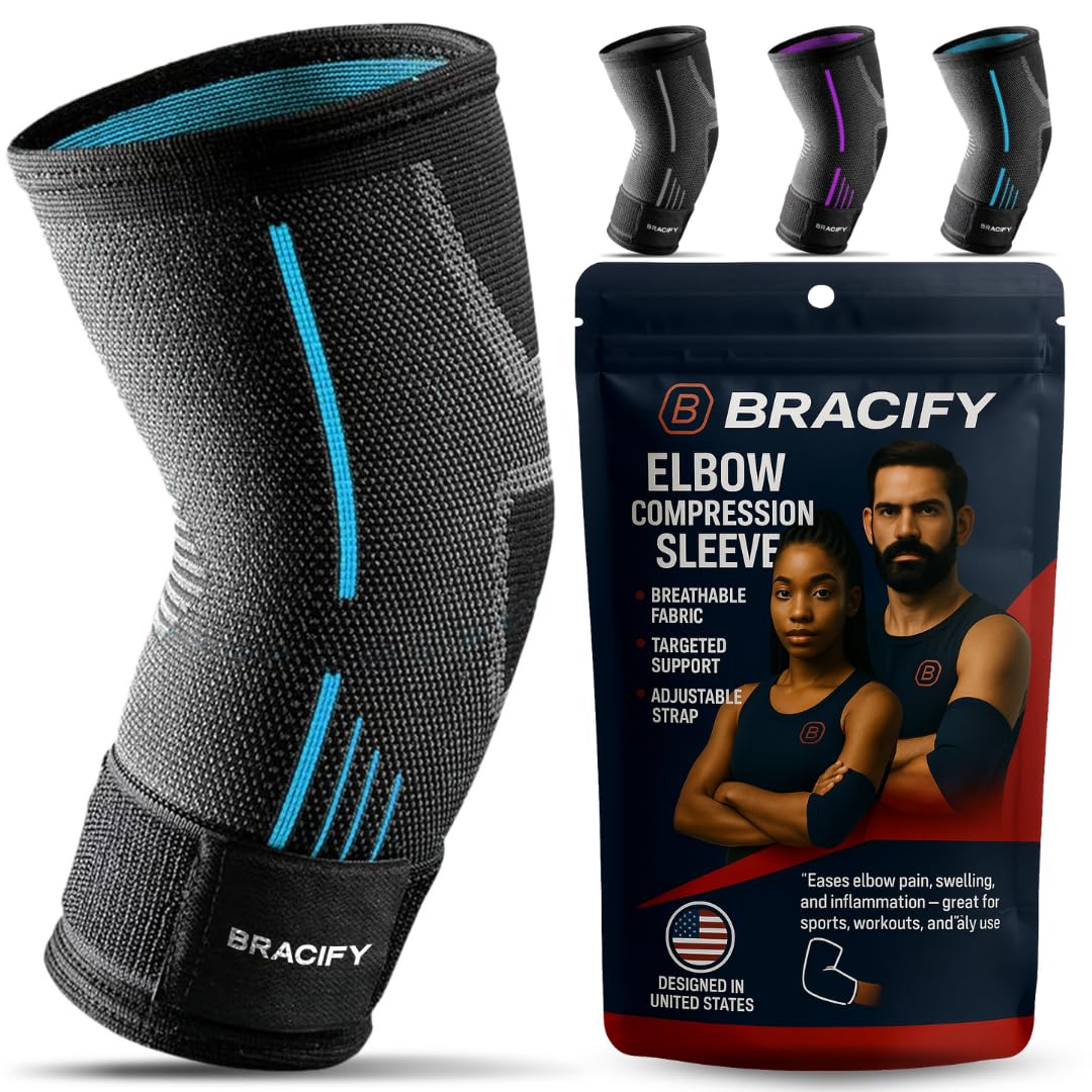 Elbow Brace for Tendonitis and Tennis Elbow for Women & Men, Arm Compression Sleeve for Arthritis, Workouts, Weightlifting, Reduce Joint Pain During