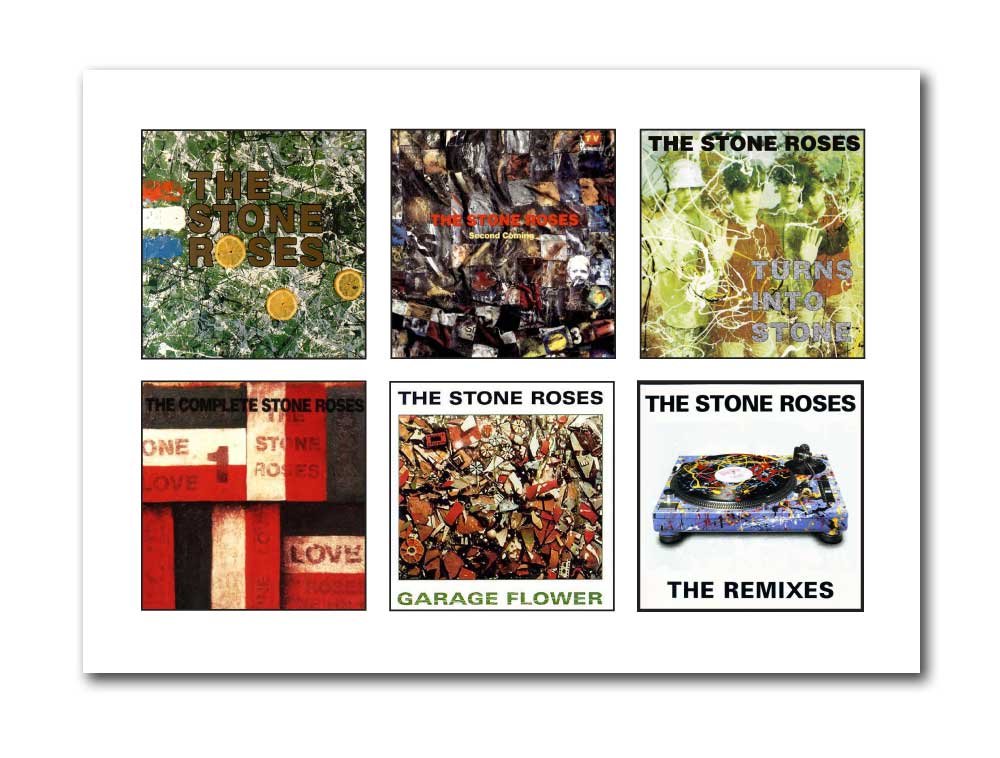 Libretto Designs STONE ROSES Albums unframed A4 Art Print Mini Poster