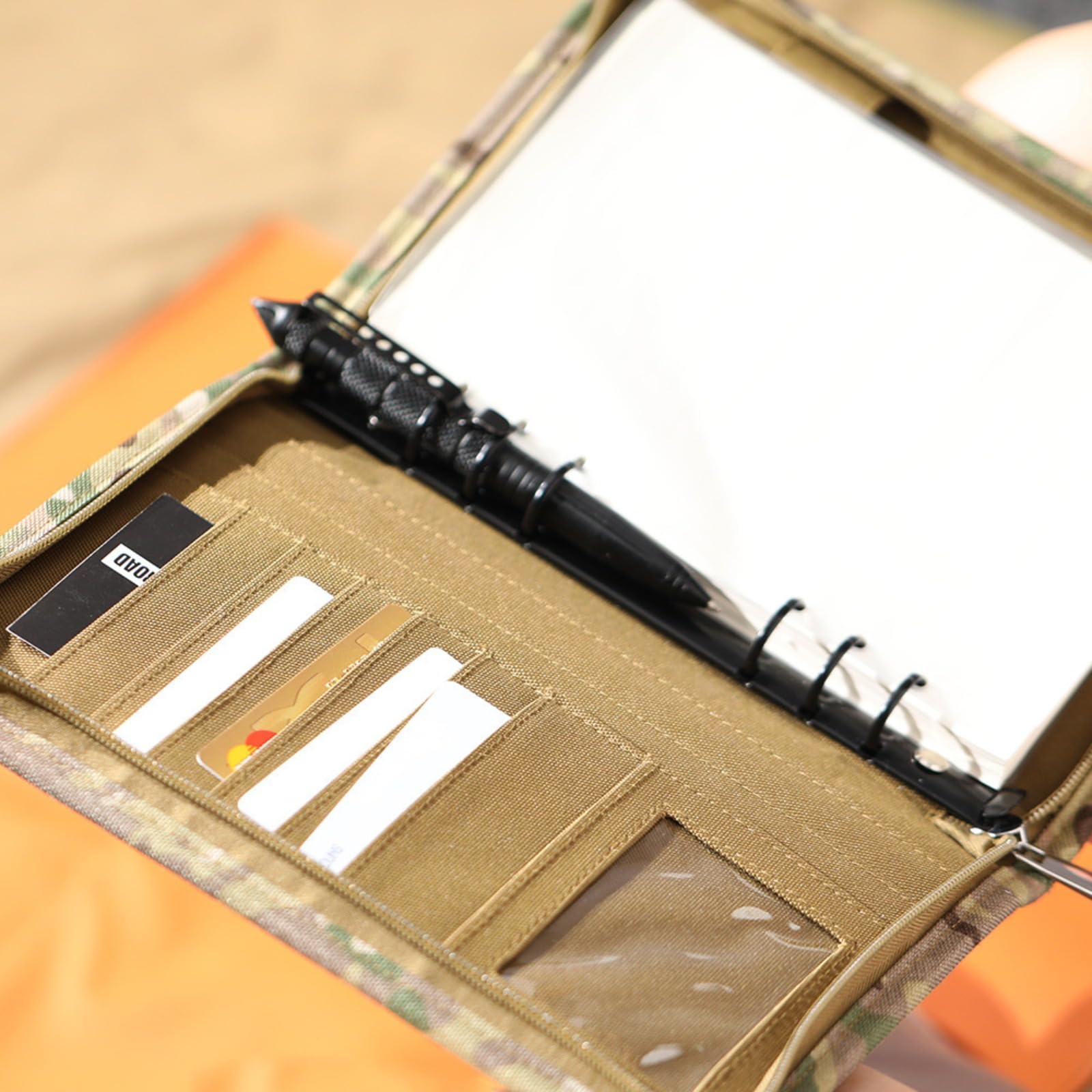 Militärischer Notizbuchordner, A5/A6-Ringordner, Notizbuchordner, Projektschreibblock, wetterbeständiges taktisches Notizbuch mit 80 Blatt losem Blattpapier