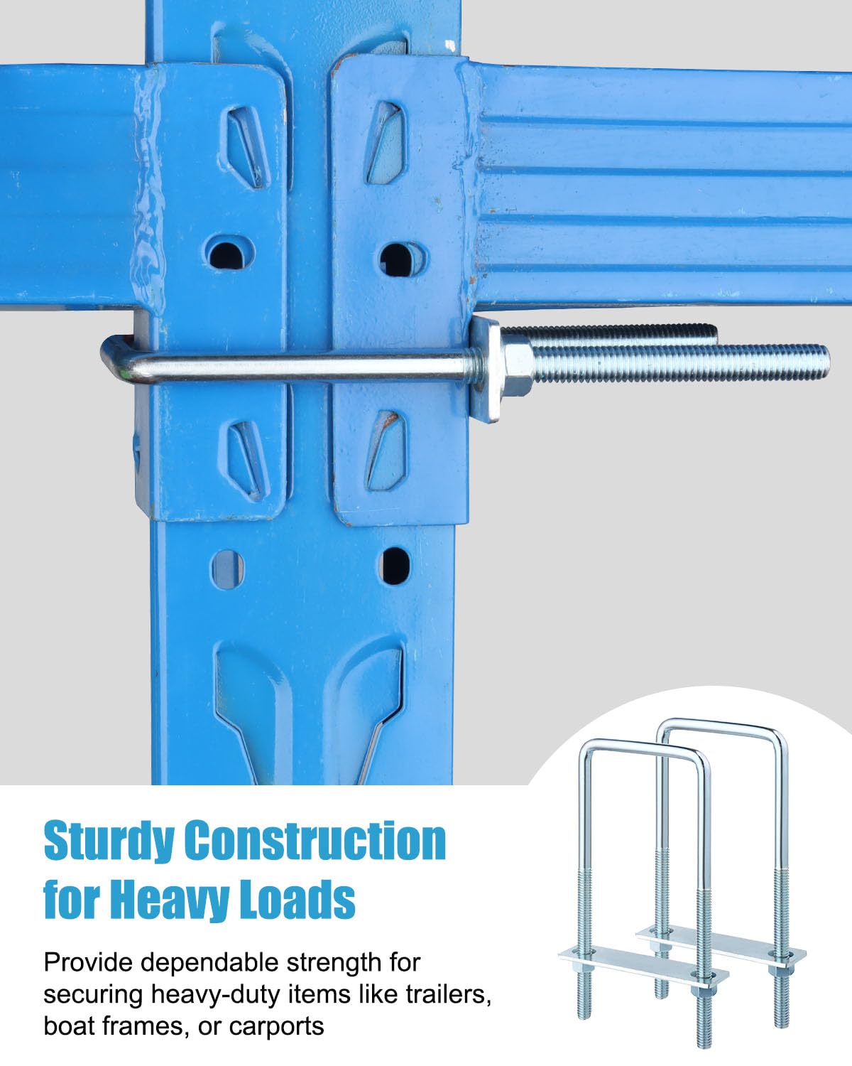 6 Pcs Square U-Bolts Zinc Plated U Bolt Carbon Steel - View #6