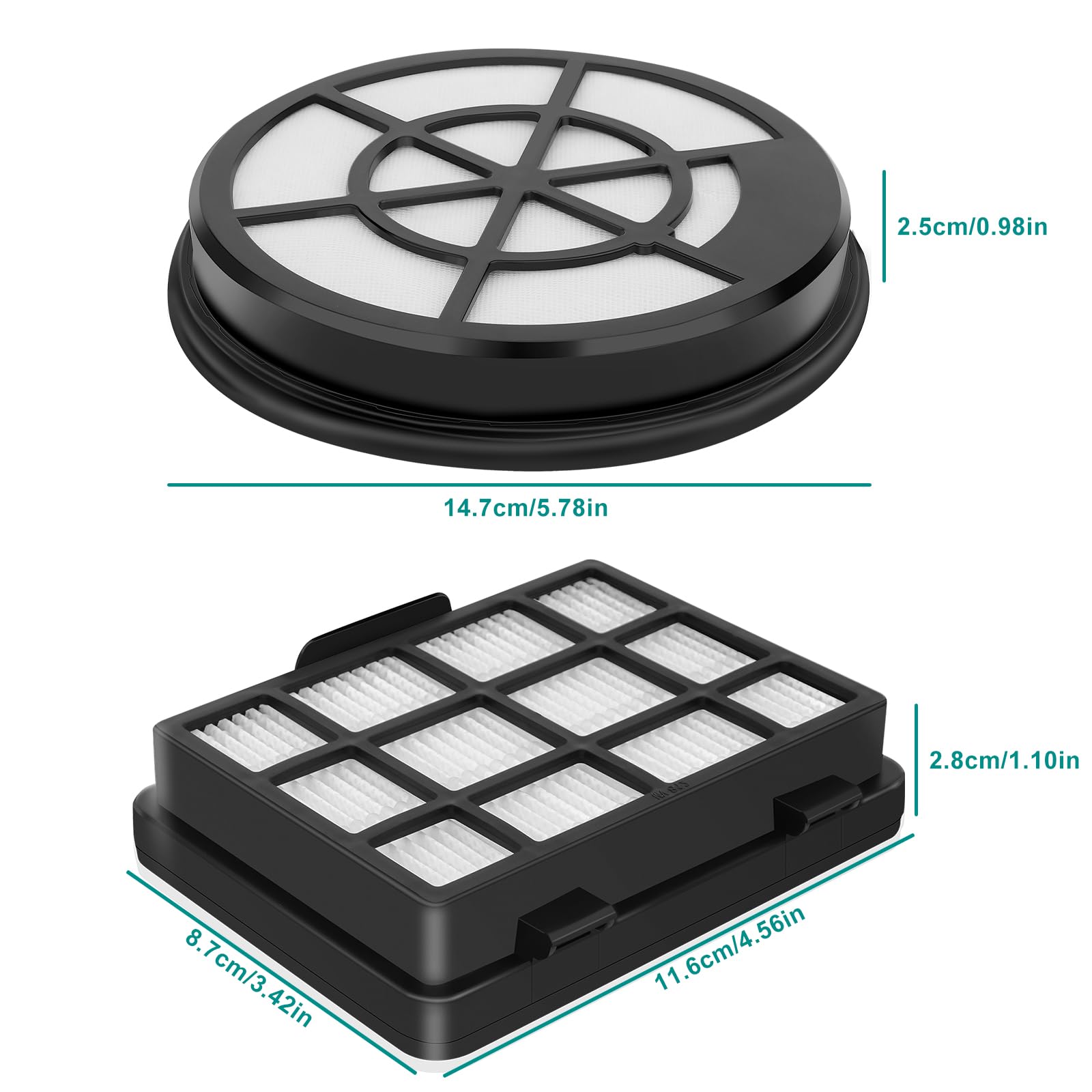 Filtro HEPA Vhbw Compatibile Con Bosch BGL2B130/01 E Altri - Bianco/Blu