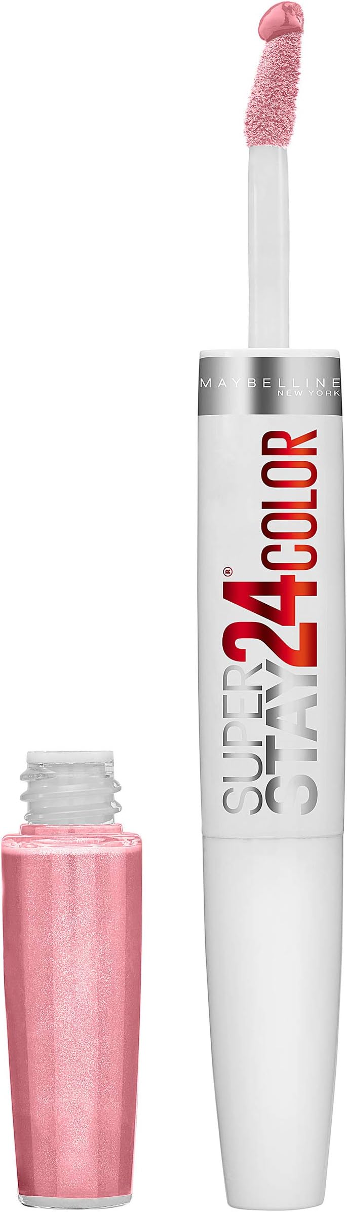 Maybelline Super Stay 24, 2-Step Liquid Lipstick Makeup, Long Lasting Highly Pigmented Color with Moisturizing Balm, So Pearly Pink, Coral Pink, 1 Count
