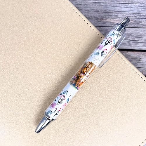 Miniatura 7 de YJ PREMIUMS Juego de 6 bolígrafos de vaca de las tierras altas, bolígrafos con estampado de vaca, suministros lindos kawaii, artículos de accesorios