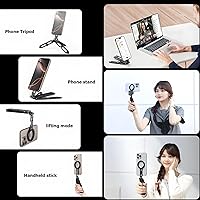 Vista 8 de Trípode magnético para iPhone 16/15/14/13/12 Plus Pro Max, trípode de aluminio mini Magsafes para iPhone y Magsafes, diseño de doble cara, tornillo