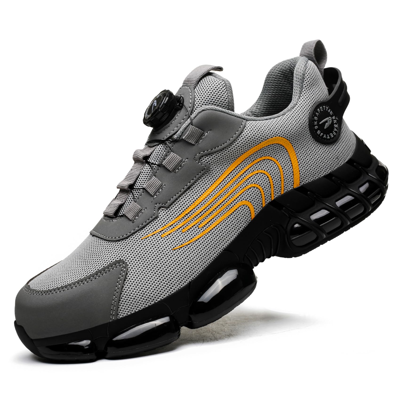 Zapatos de Seguridad para Hombre Mujer Zapatillas Ligeros Calzado Trabajo Comodo Antideslizante con Puntera de Acero 36-46 EU - 5