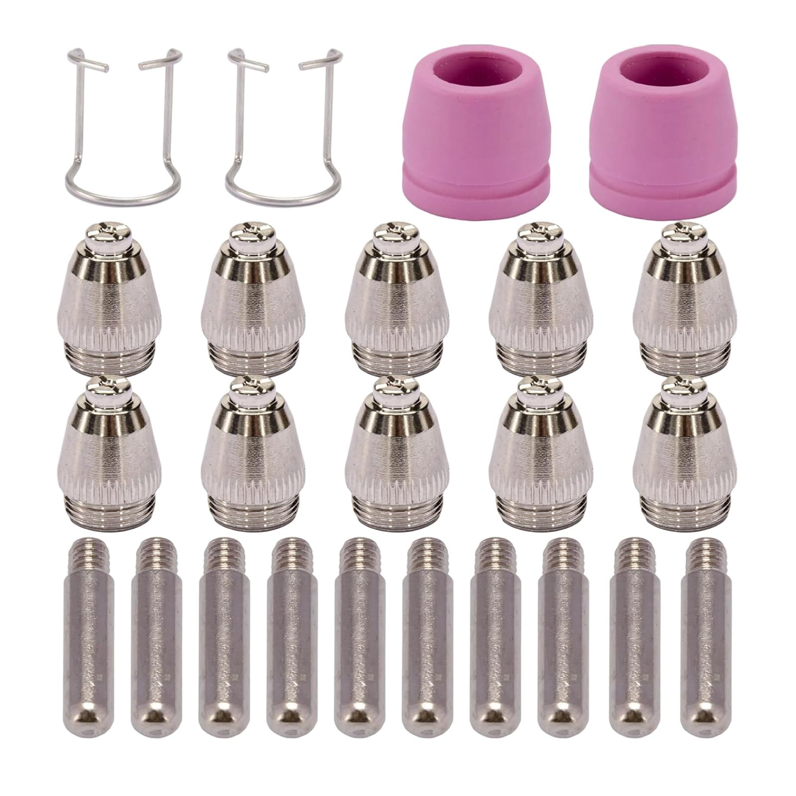 Msioytog 24Pcs Welding Nozzle Set Accuracy Machined Lonized Cutter Replacement Upgrades For Cut Easy Replacement Parts Lonized Gascutter Nozzle Tip