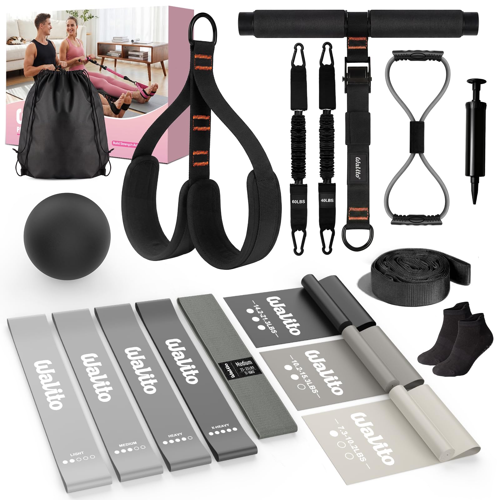 WALITO 15 PCS Pilates Kit