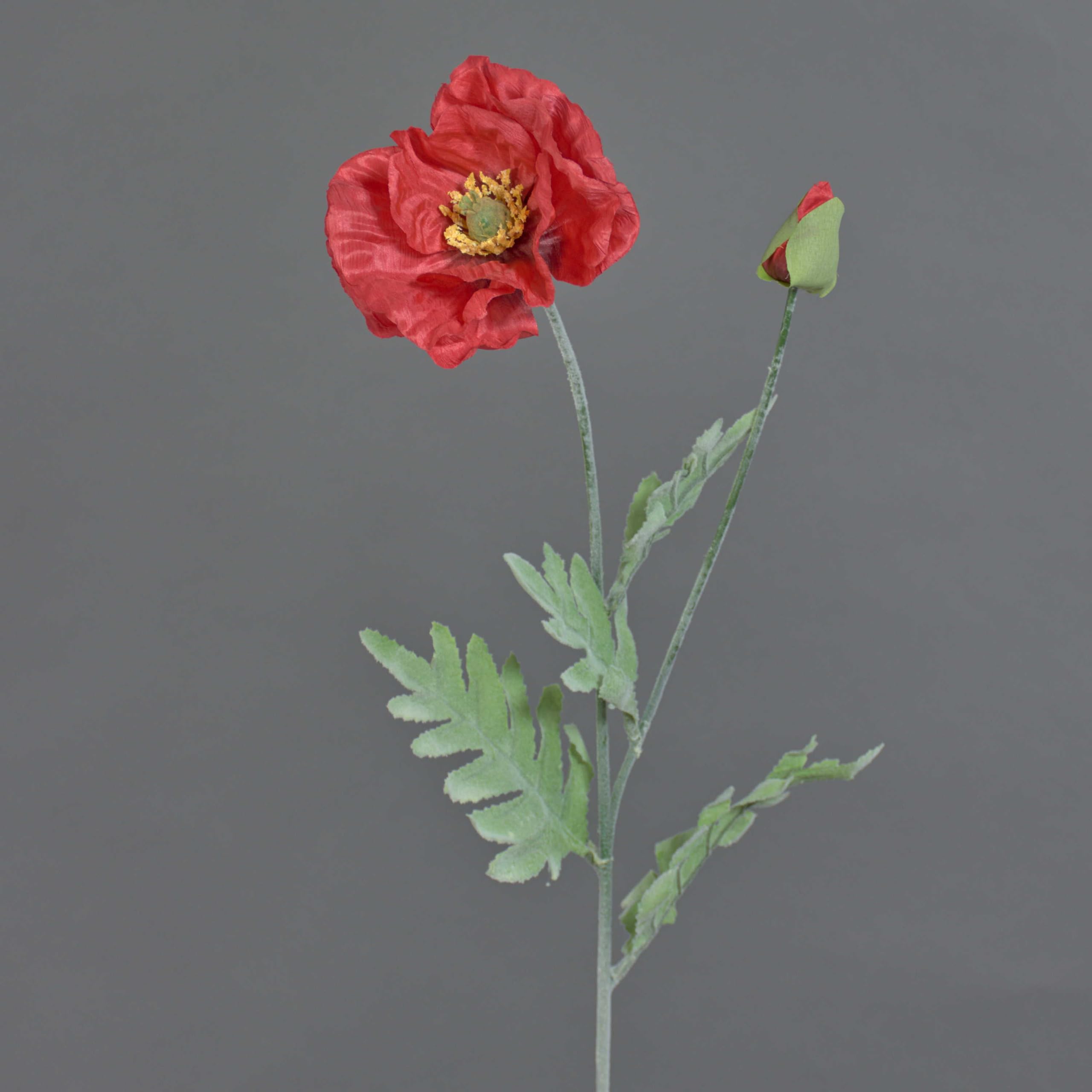 artplants.de Artificial Poppy spray, red, 28"/70cm - Silk poppy/Artificial flower