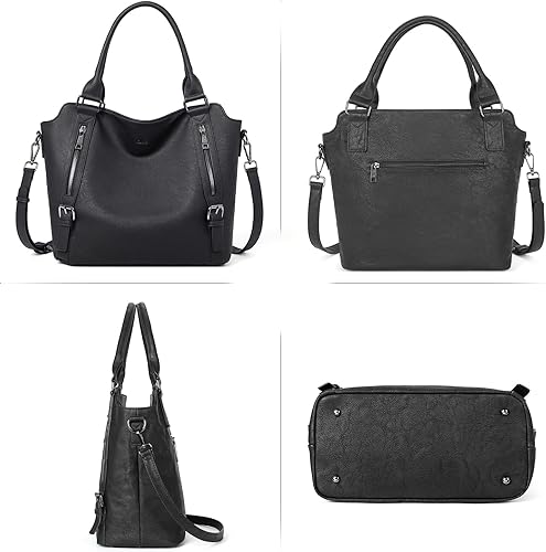 Miniatura 6 de CLUCI Hobo Bolsas de cuero vegano para mujer, bolsa grande para mujer, bolso de hombro con correa ajustable