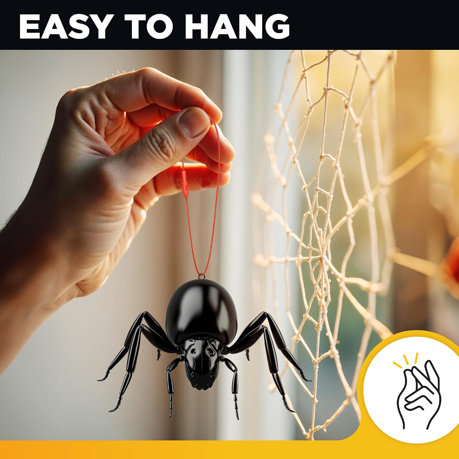 Christmas Ornament Hooks Black and Red - 200 pcs Durable Ornament Hangers - Pre-Cut Ornament String with Snap for Christmas Tree image 4