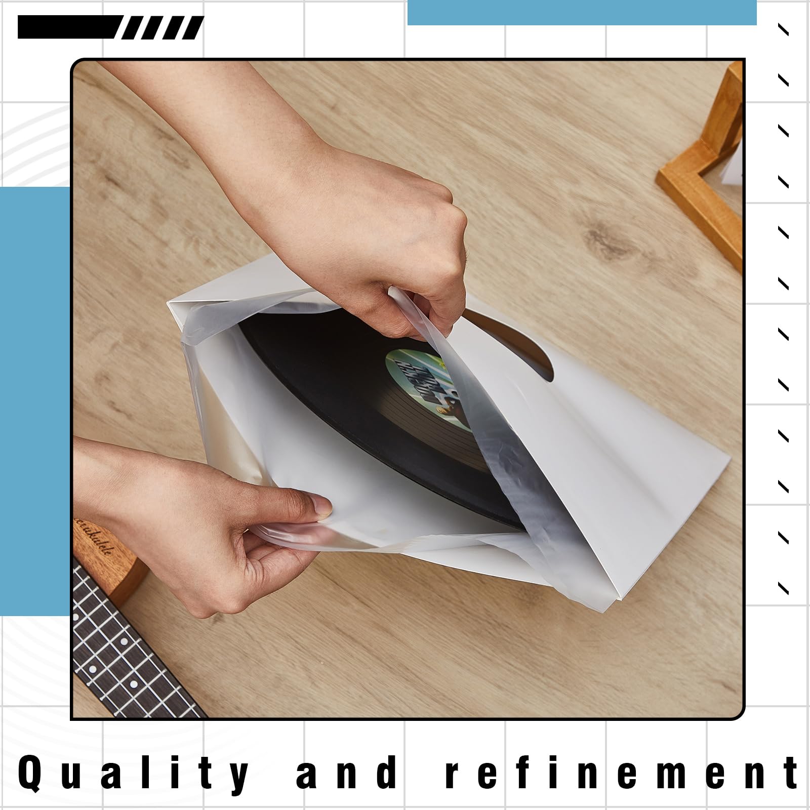 Henoyso 80 custodie per dischi in vinile da 30,5 cm, includono 40 custodie interne per album, 40 custodie interne in carta kraft per album, dischi in vinile, collezioni, decorazioni (bianco)