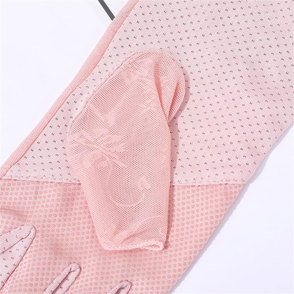 Fingerless Ice Silk Gloves Women's Thin Lace Breathable Driving Riding Touch Screen Half Finger Spring(C)