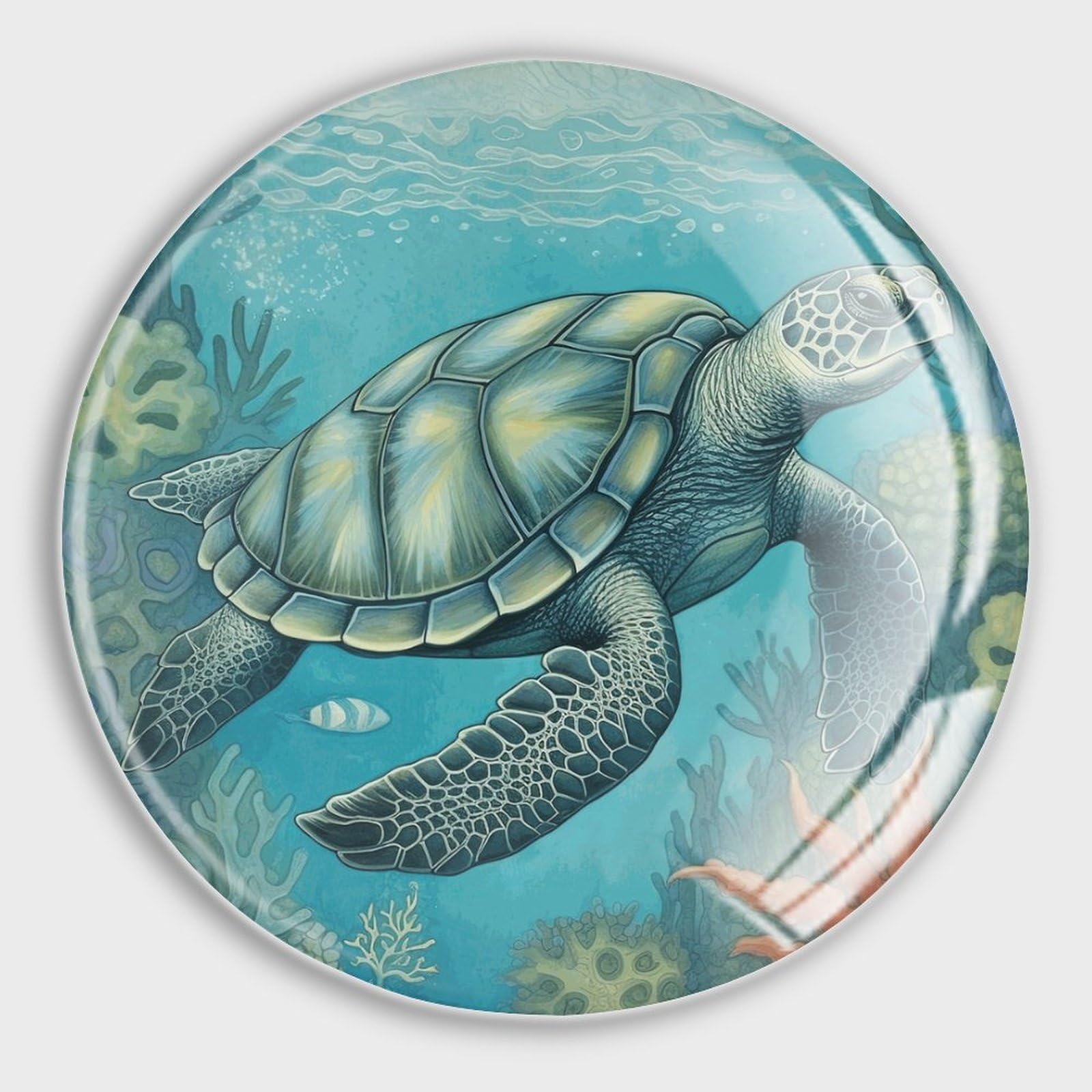 Aimants tortue de mer en verre pour tableau blanc, décoration de cuisine marine