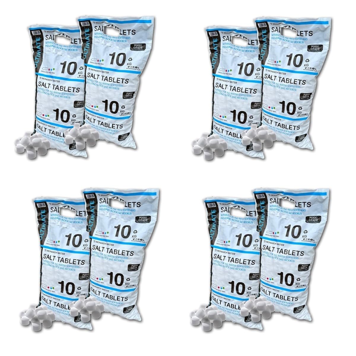Monarch Water X8 Monarch Ultimate Water Softener Salt Pillow Tablets 10Kg Bag Food Grade Salt