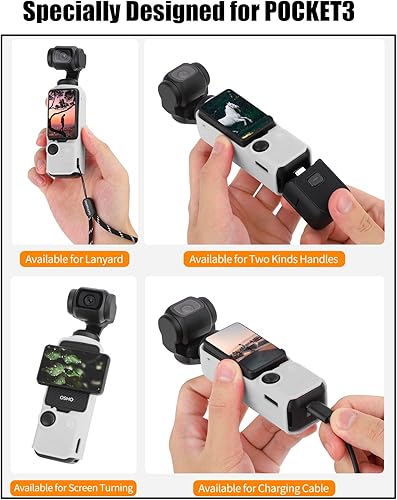 Miniatura 4 de Funda de silicona Pocket3 para DJI Osmo Pocket 3 accesorios de cámara, funda protectora suave antiarañazos y anticaídas